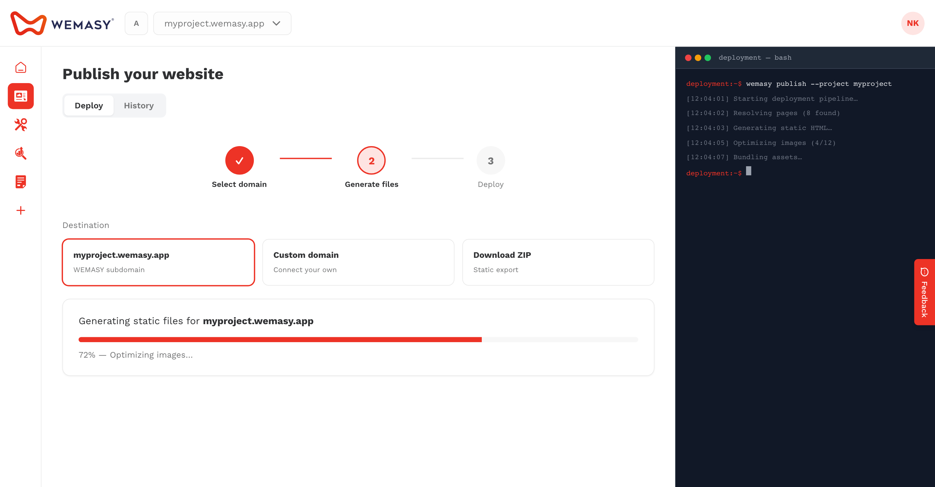 Creador de webs: buscar actualizaciones