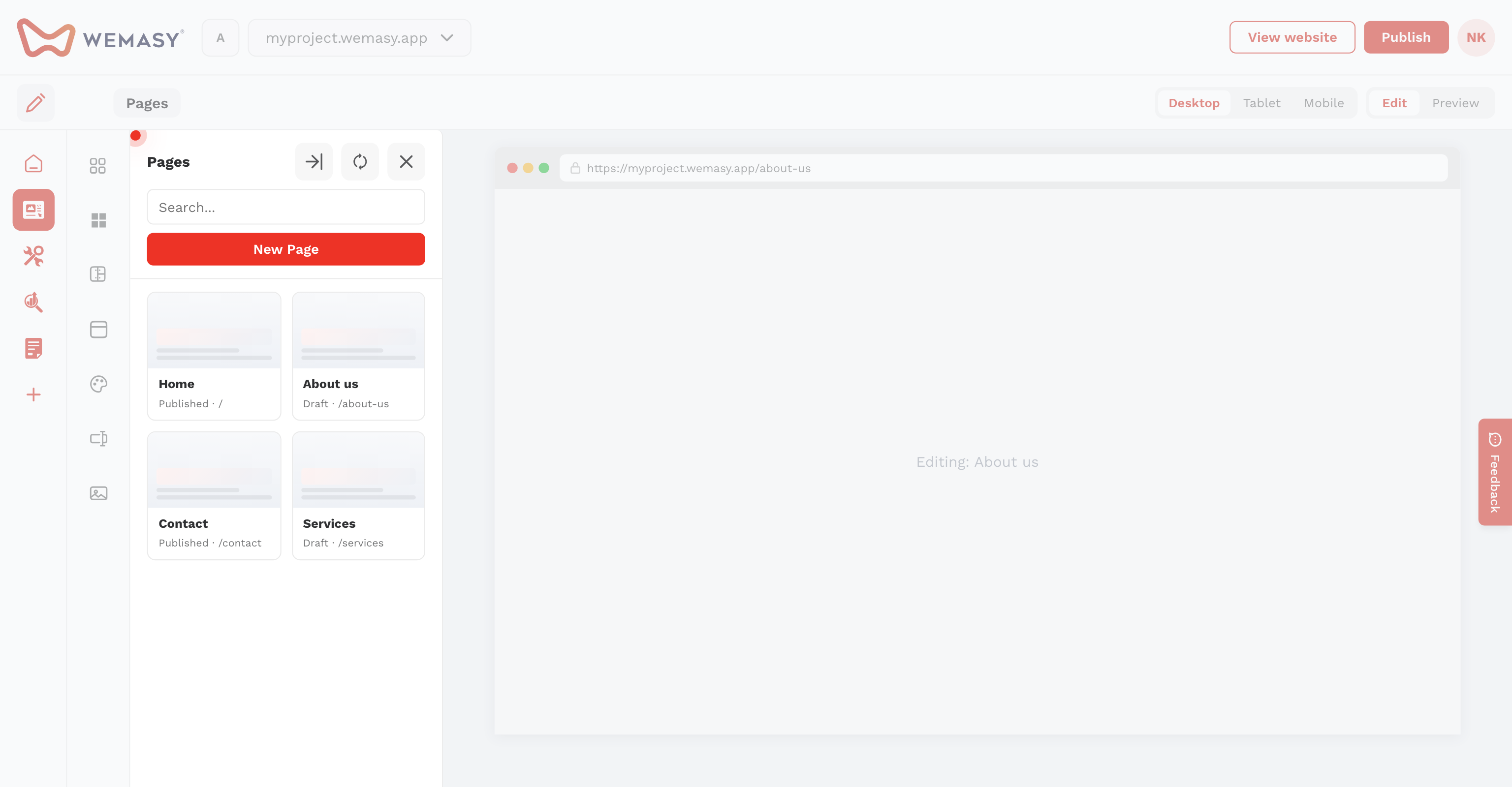 Creador de webs: vistas y filtros