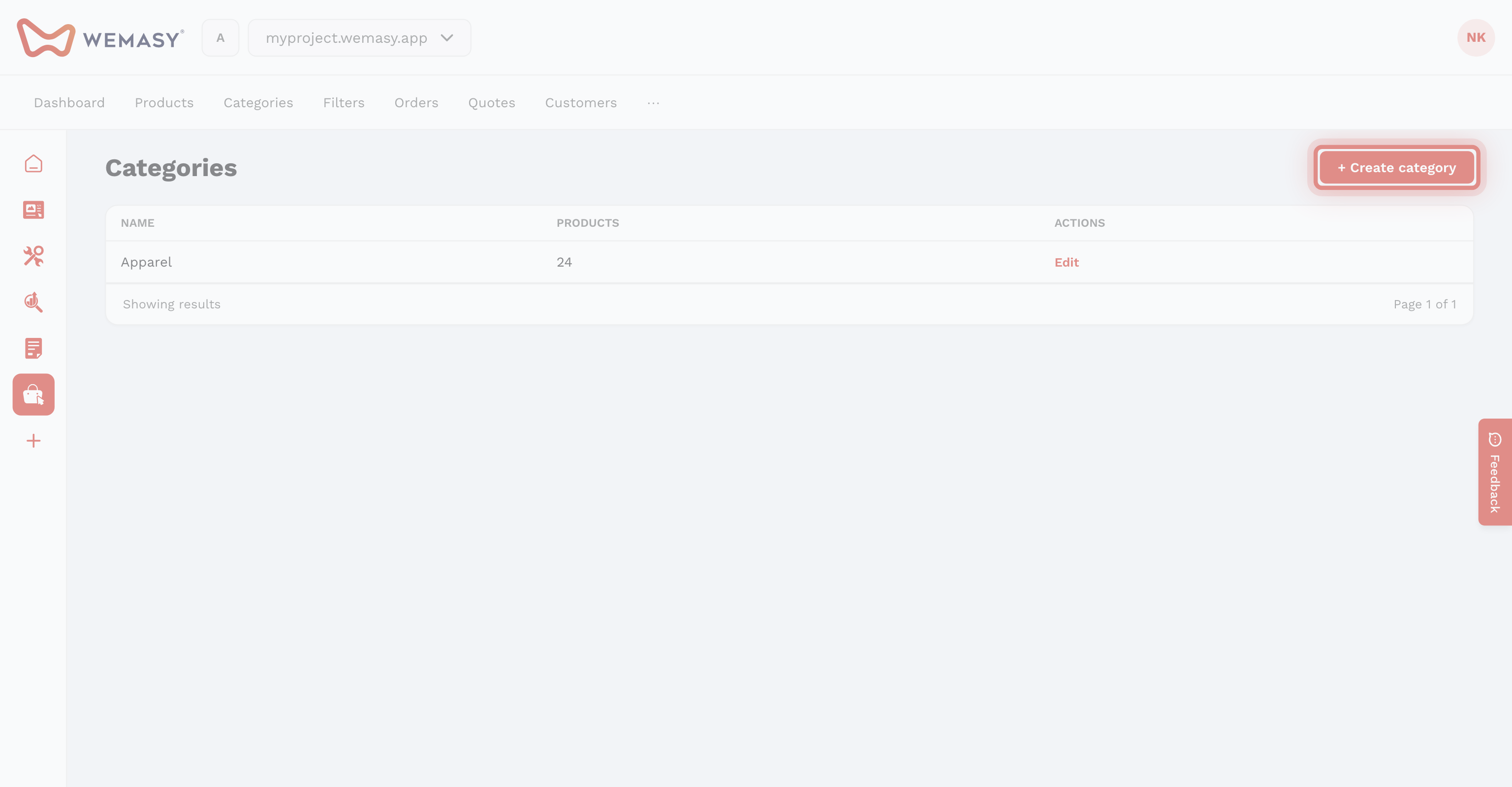 Tienda online: crear una categoría