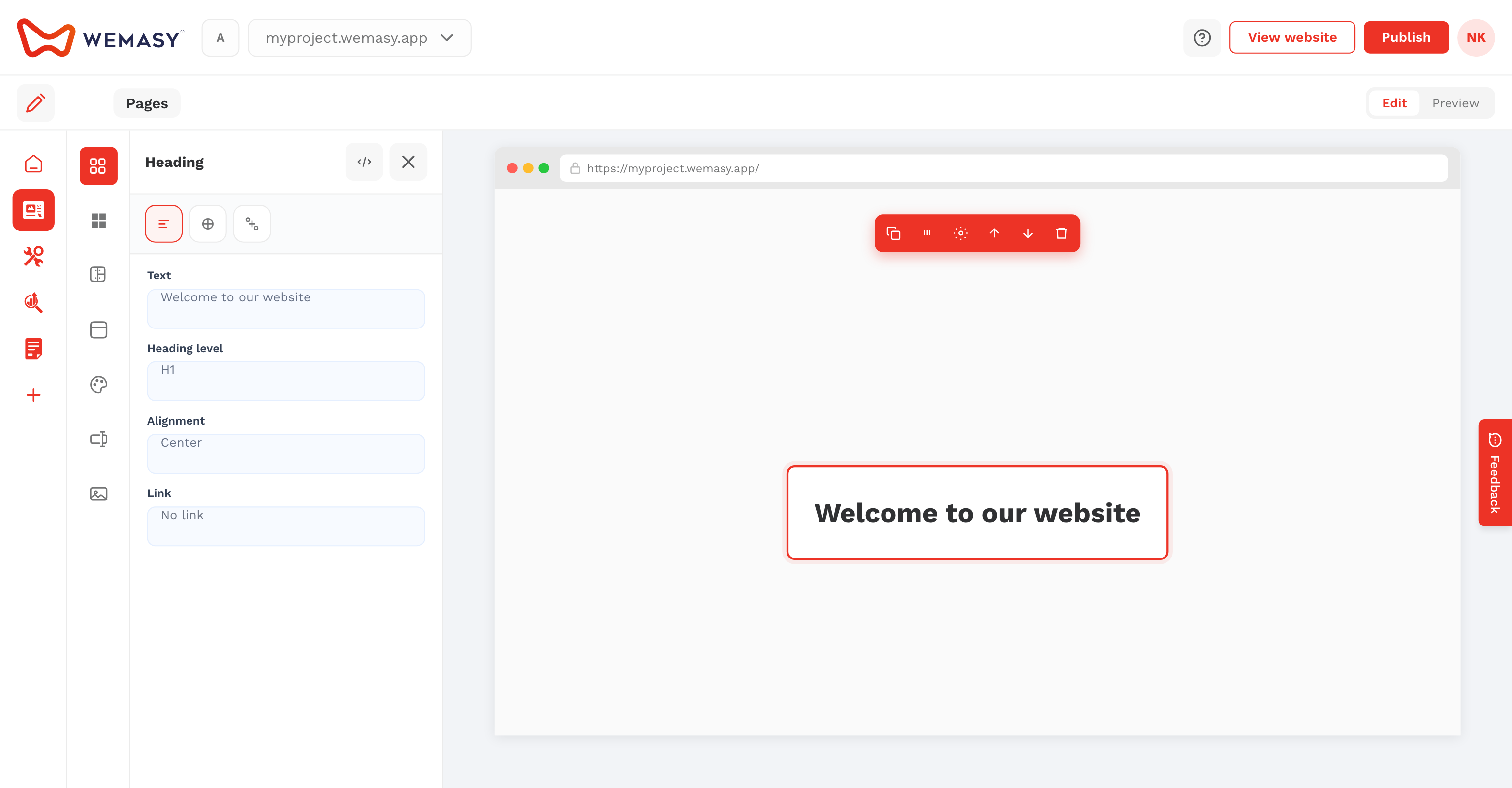 Creador de webs: crear un bloque de contenido