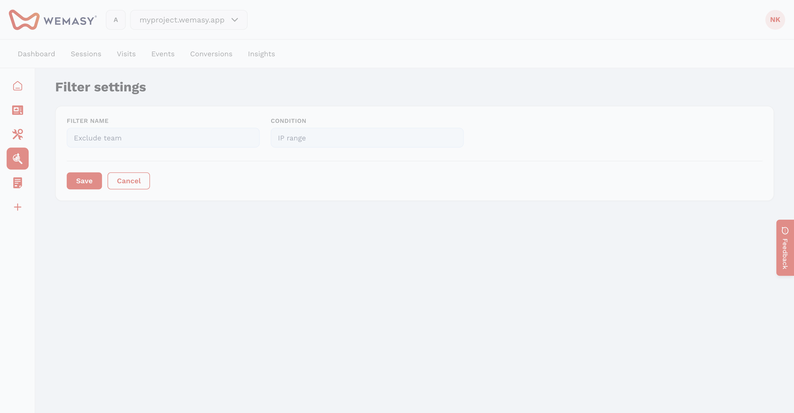 Analítica y estadísticas: configuración de filtros