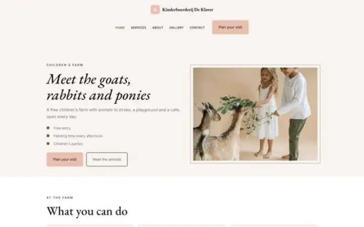 Web para granja infantil
