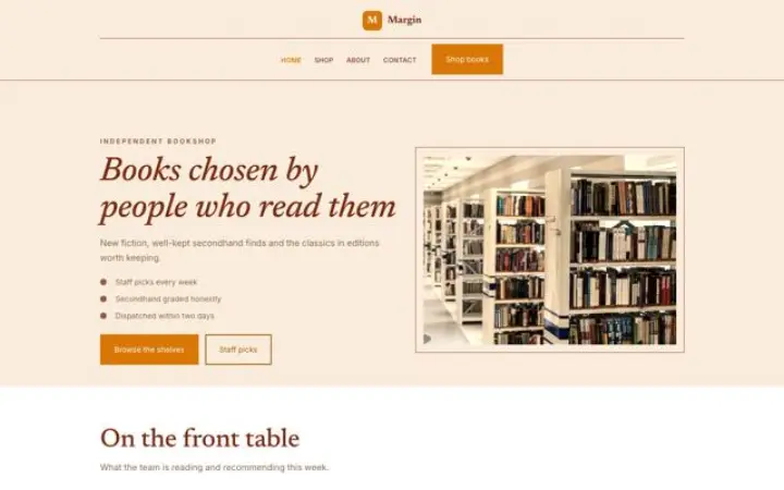 Web para librería
