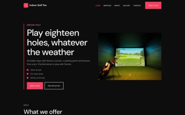 Web para simulador de golf