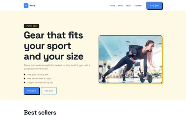 Web para tienda de deportes