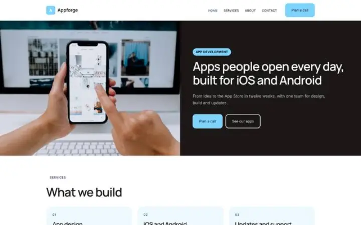 Ejemplo del tema Appforge para desarrollo de apps