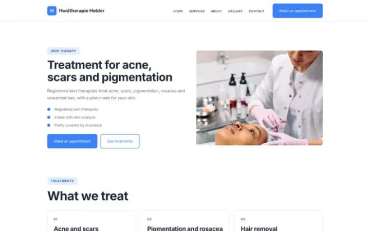 Web para terapia de la piel