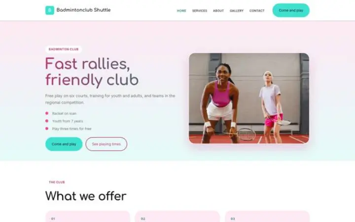Web para club de bádminton