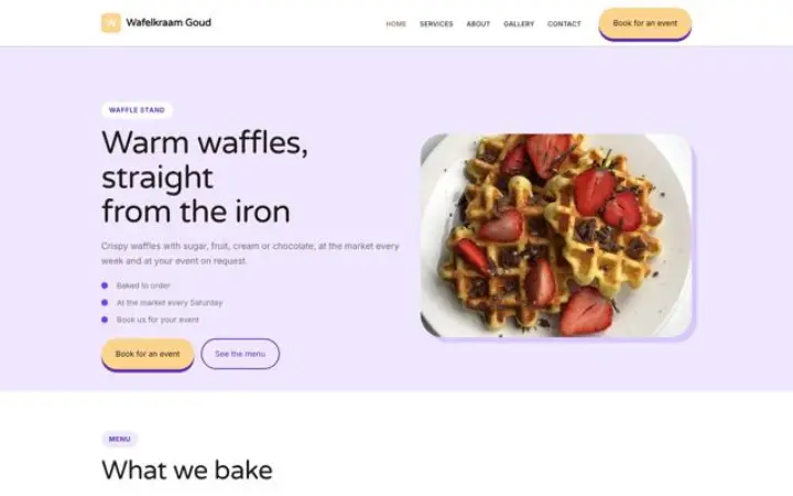 Web para puesto de gofres