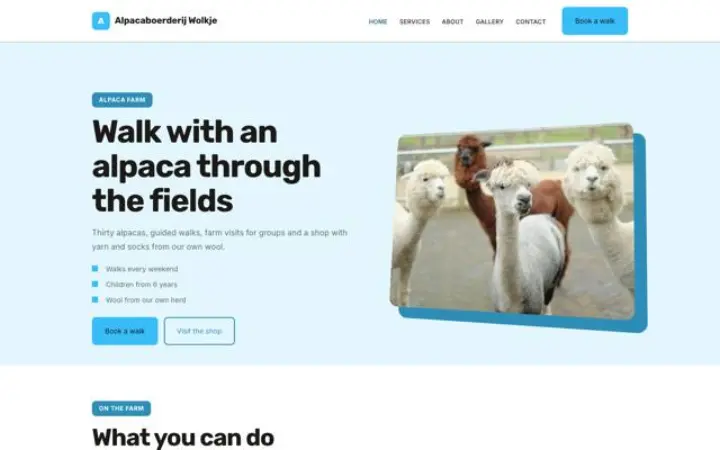 Web para granja de alpacas