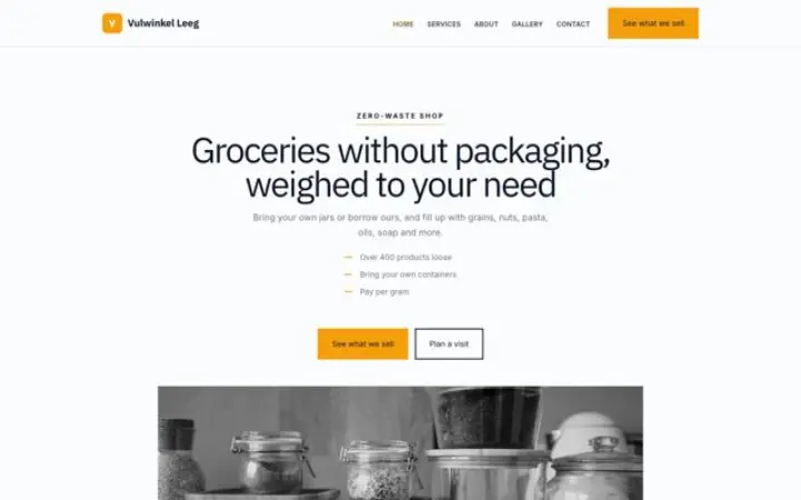 Web para tienda a granel