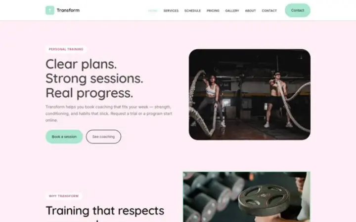 Web para entrenamiento personal
