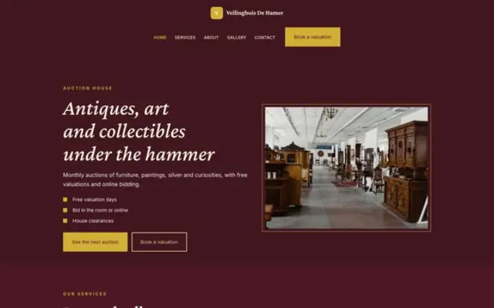 Web para casa de subastas