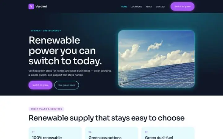 Web para energía verde