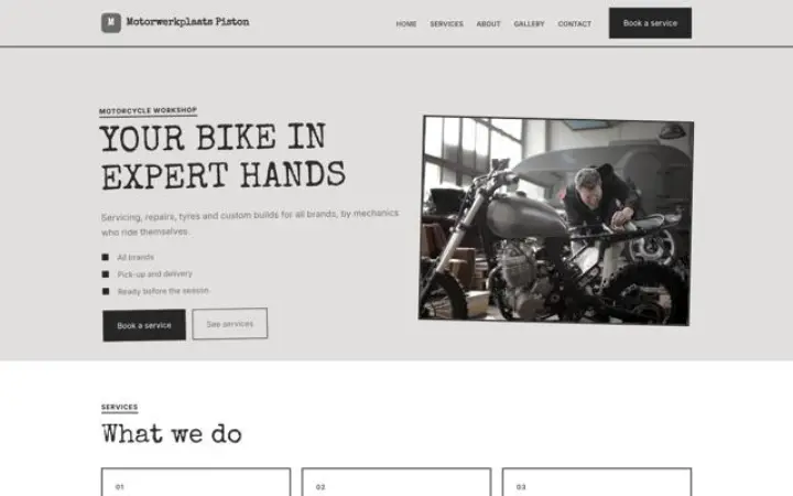 Web para taller de motos