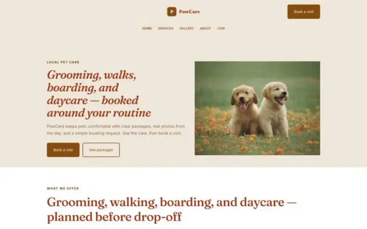 Web para cuidado de mascotas