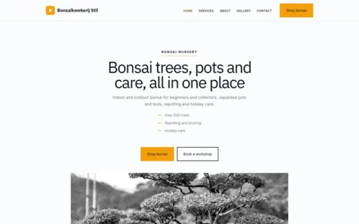 Web para vivero de bonsáis