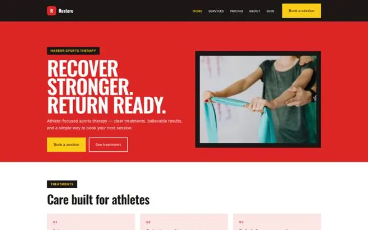 Web para terapia deportiva
