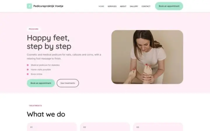 Web para pedicura