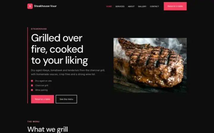 Web para steakhouse
