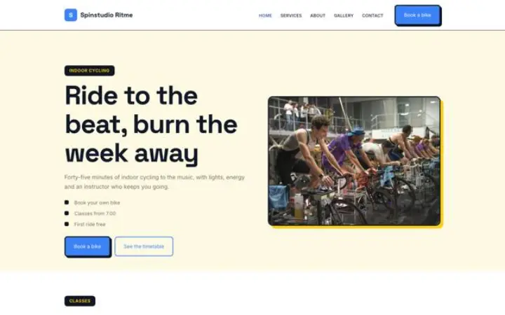 Web para estudio de ciclo indoor
