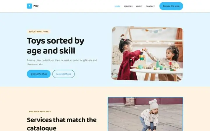 Web para juguetes educativos