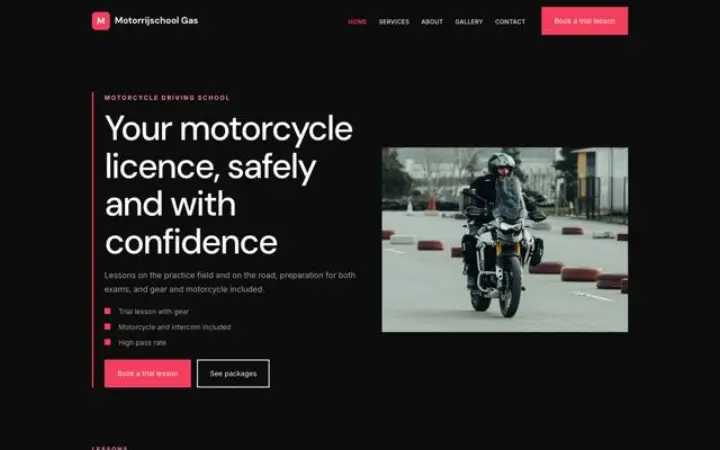 Web para autoescuela de moto