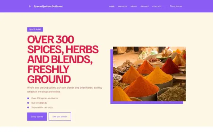 Web para tienda de especias