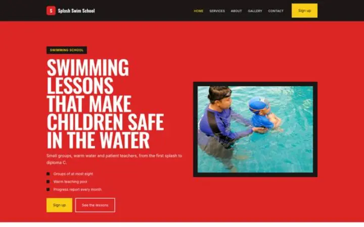 Web para escuela de natación