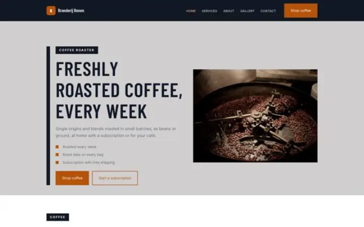 Web para tostadores de café