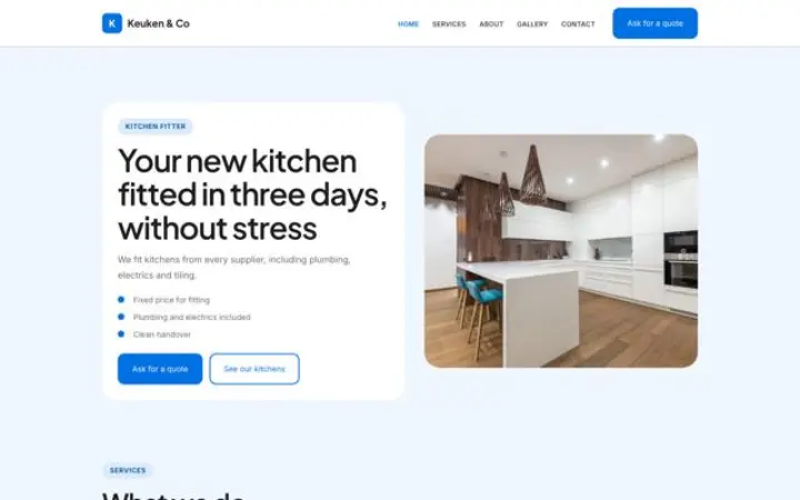 Web para montaje de cocinas