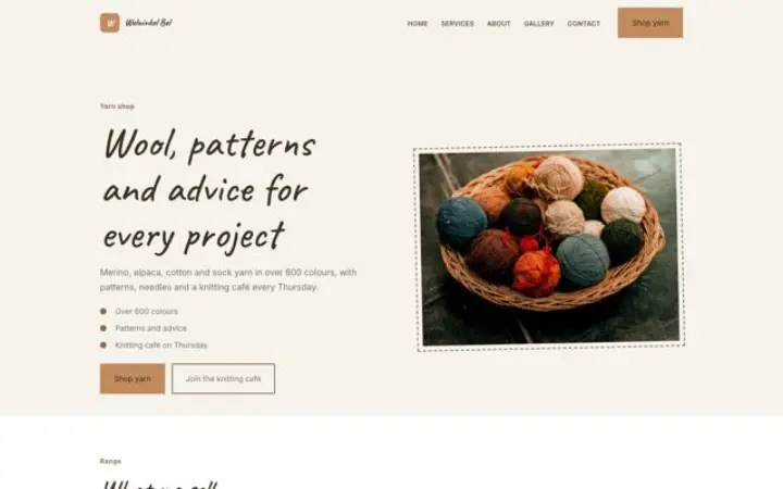 Web para tienda de lanas
