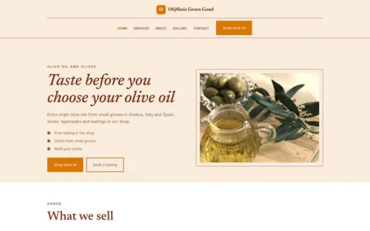 Web para tienda de aceite de oliva