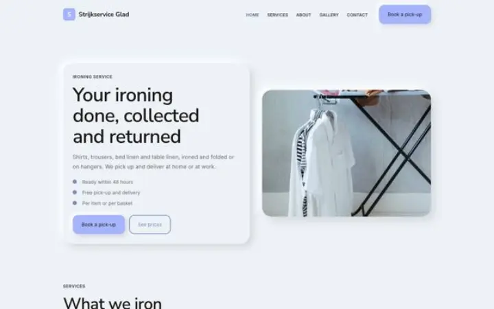 Web para servicio de planchado