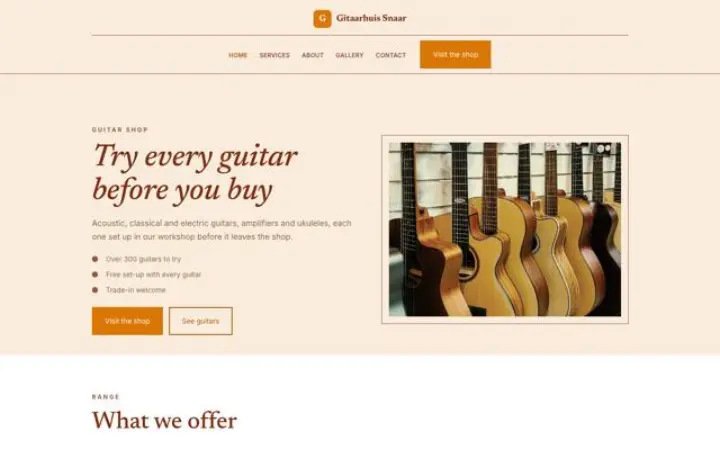 Web para tienda de guitarras
