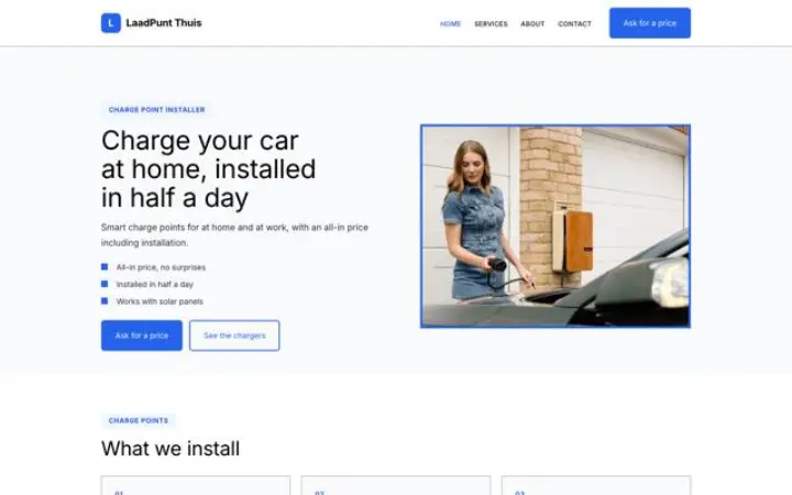 Web para instalación de cargadores