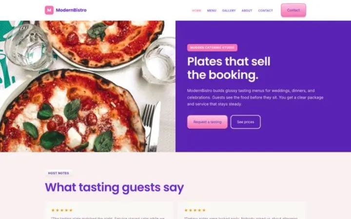 Web para catering