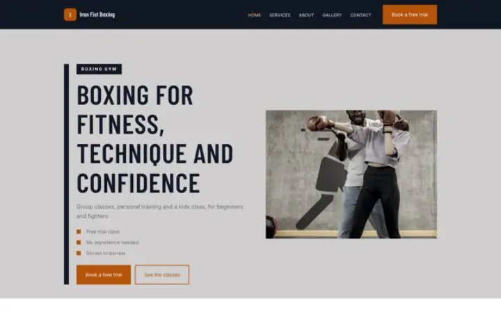 Web para gimnasio de boxeo