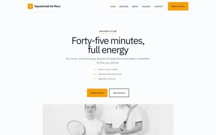 Web para club de squash