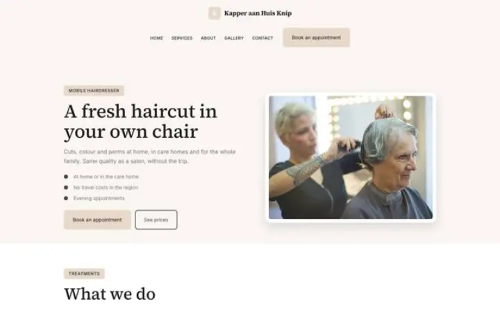 Web para peluquería a domicilio