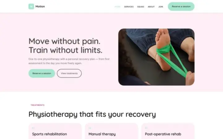 Web para fisioterapia