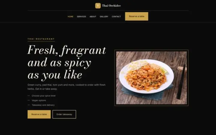 Web para restaurante tailandés