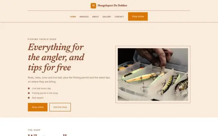 Web para tienda de pesca