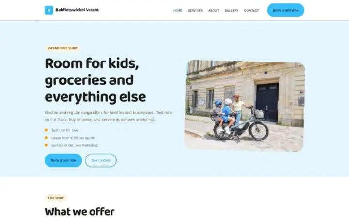 Web para tienda de bicis de carga