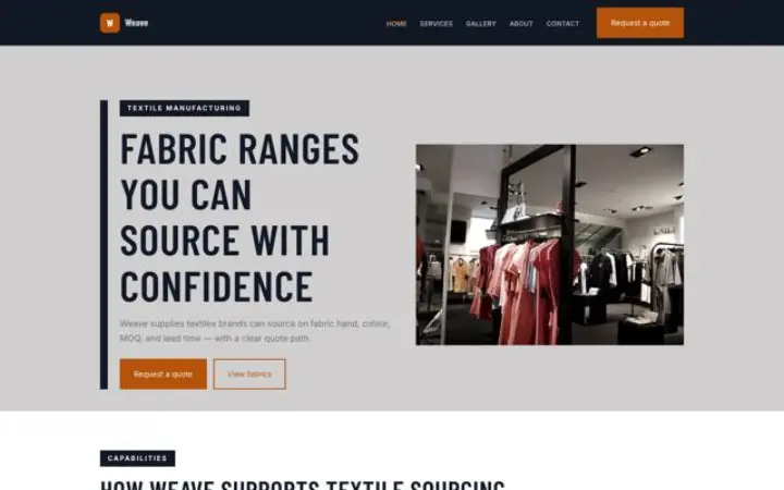 Web para textil