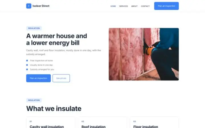 Web para empresa de aislamiento