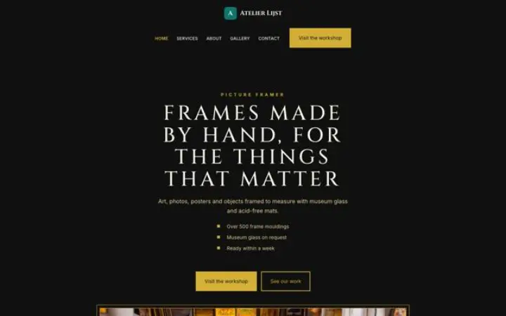Web para taller de enmarcación