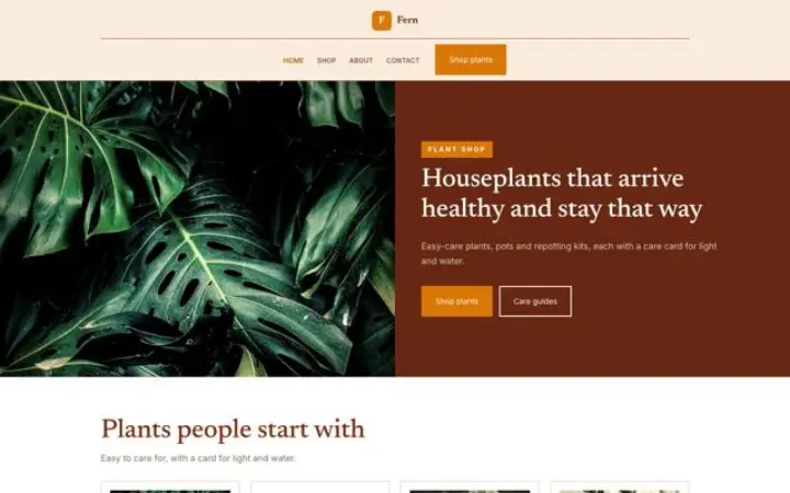Web para tienda de plantas