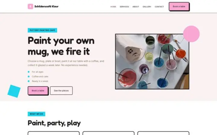 Web para café de cerámica para pintar
