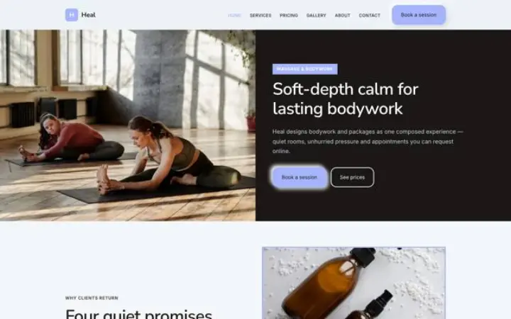 Web para masaje y trabajo corporal